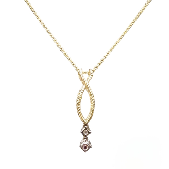 Roberto Coin 18k Yellow Gold Double Drop Diamond Necklace - Picture 4 of 6